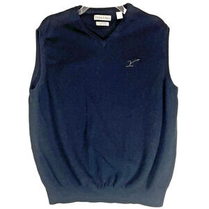 TEHAMA Clint Black V-Neck Golf Vest Size XL Mercerized Cotton Sweater Jimmy V